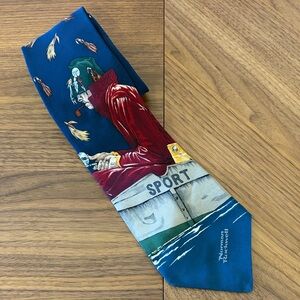 Norman Rockwell Saturday Evening Post Fisherman Silk Tie